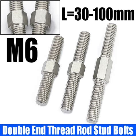 Pcs M Stainless Steel Dual Head Threaded Bar Stick Left And