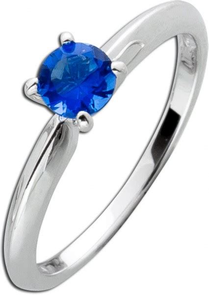 Blauer Solitär Ring Sterling Silber 925 Saphir blauer Zirkonia