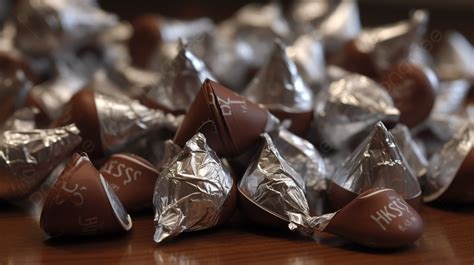 Hershey S Kisses On A Wooden Table Background Pictures Of Hershey