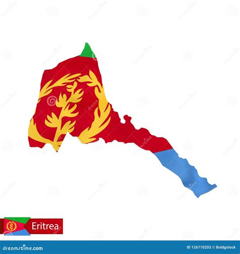 Eritrea Map With Waving Flag Of Country Stock Vector Illustration Of