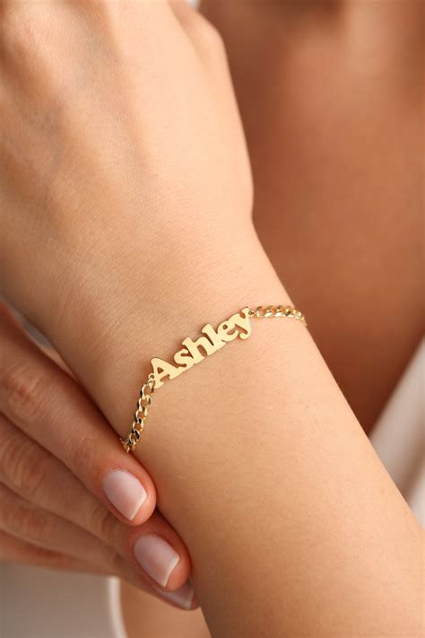 14k Gold Name Bracelet Personalized Bracelet For Women Etsy