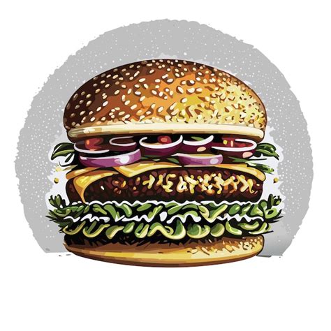 Premium Vector Vector Isolated Delicious Hamburger Cartoon