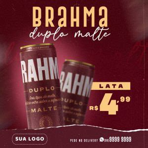 Brahma Puro Malte Bebida Lata Social Media PSD Editável download