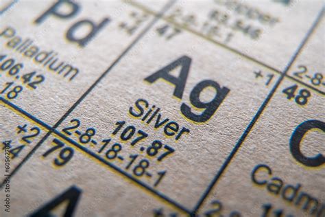 Silver on periodic table of the elements. Stock Photo | Adobe Stock