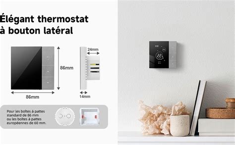 Beok Thermostat Connecté Wifi Programmable Thermostat 16a Thermostat Pour Chauffage Au Sol