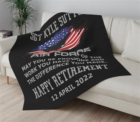 Air Force Retirement Gifts Personalized Air Force Retirement Blanket ...