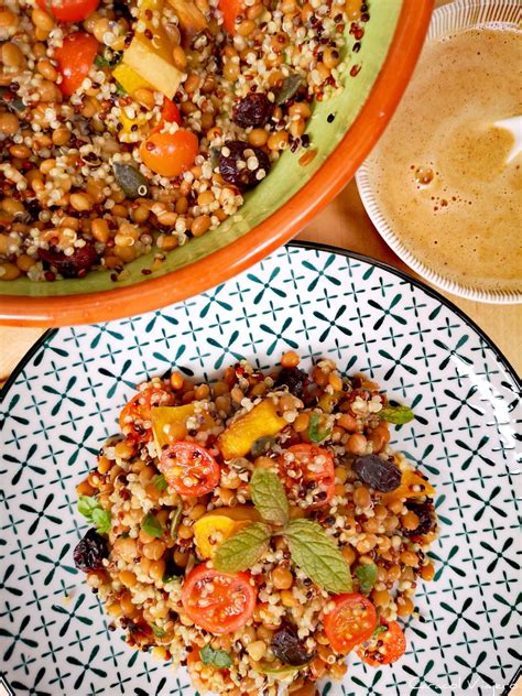 Ensalada De Quinoa Y Calabaza Con Lentejas Estilo Marroquí