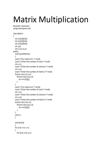 Matrix Multiplication.... | PDF