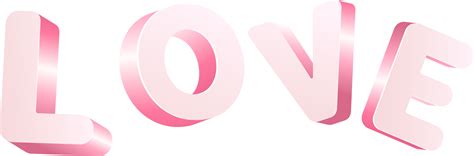 Love Word In 3d Bold Style 13869693 Png