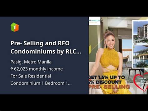 Pre Selling And RFO Condominiums By RLC Residences YouTube