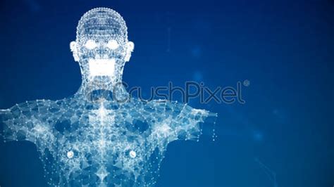 Human Body Medical Scan On A Blue Background Stock Photo 2214789
