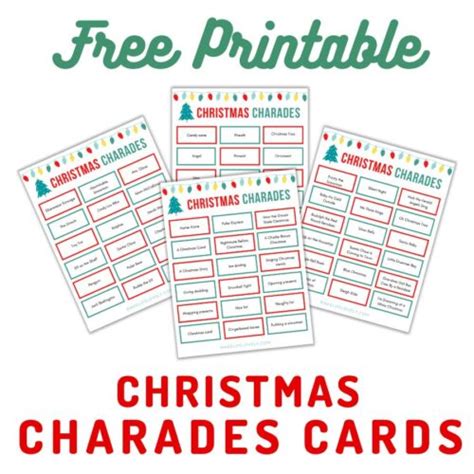 Free Printable Christmas Charades Cards Make Life Lovely