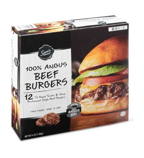 Sam S Choice 100 Angus Beef Burgers 4lb 12 Ct Frozen