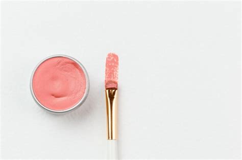 Premium Photo Stroke Of Pink Nude Tinted Lipstick Or Cheek Blush
