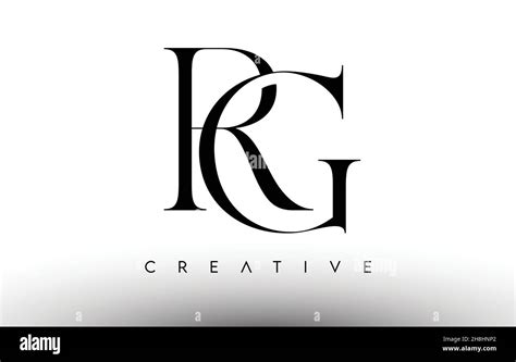 Logo RG Minimalista Serif Modern Letter In Bianco E Nero RG Creative