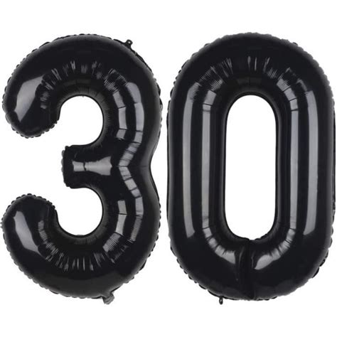 Ballon Chiffre 30 Ans Noir Géant Ballons En Noir Foil Helium Ballons