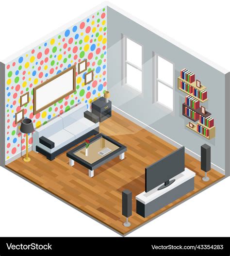 Living Room Isometric Design Royalty Free Vector Image