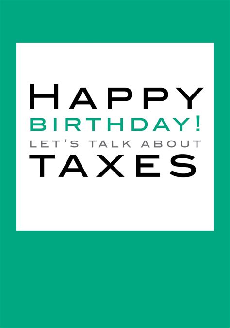 Taxes Birthday Card Humorous Greeting Card Birthday Card For Accountant