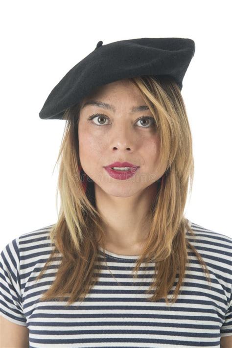 Jeune fille française photo stock Image du chapeau blanc 85724030