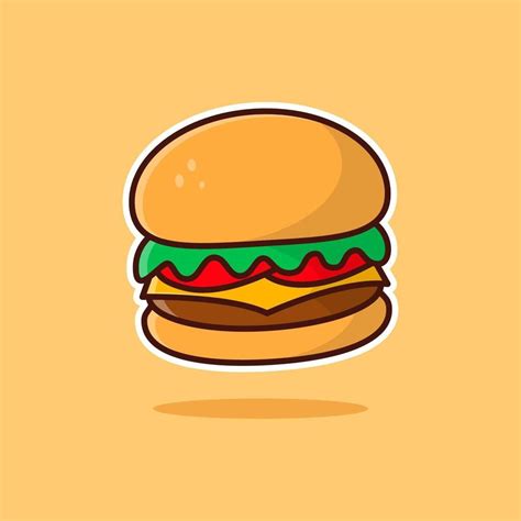 Burger Cartoon Vector Illustration. Good Used for Sticker, Logo, Icon, Clipart, Etc - EPS 10 ...