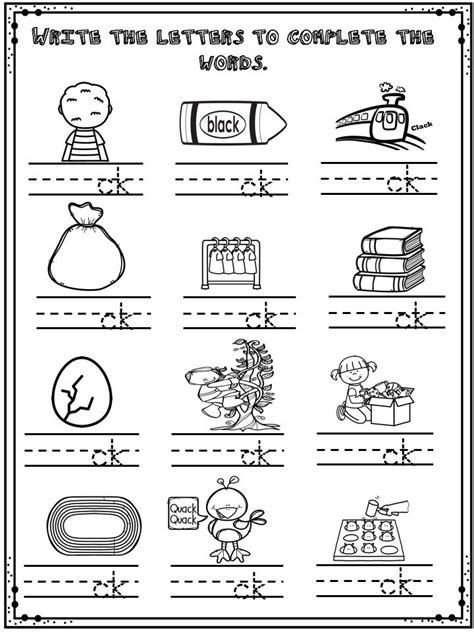 Ck Digraph Worksheets For Kindergarten