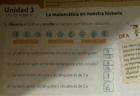 Observa El Gr Fico Y Escribe El N Mero Que Falta En Cada Caso Brainly Lat