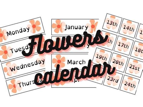 Class Calendar Flowers Teaching Resources