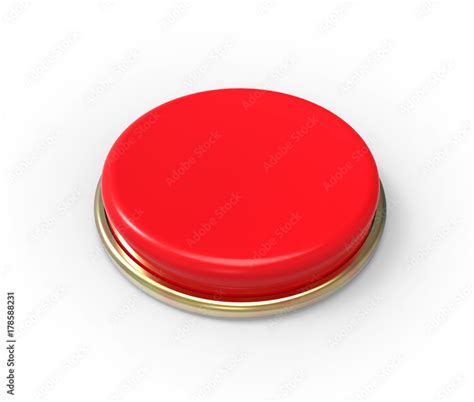 Red Button Isolated On White 3d Rendering Stock Illustration Adobe Stock