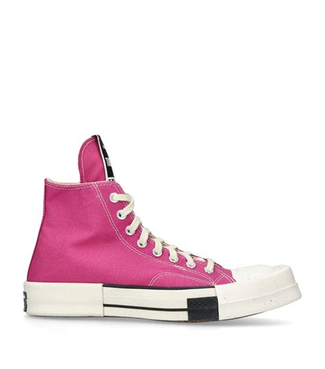 Mens Rick Owens Drkshdw Pink X Converse Turbodrw Laceless Hi Sneakers Harrods Uk