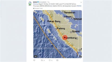 Gempa Sr Guncang Bengkulu Terasa Sampai Padang