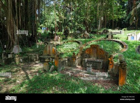 Old Chinese graves, Bukit Brown Cemetery, Singapore; establ. in the ...