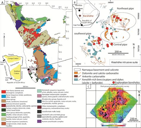 A Simplified Geological Map Of Namibia Modified From Miller B