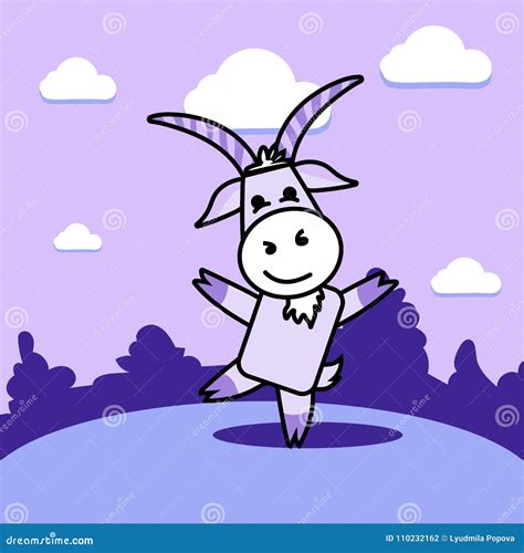 Dancing Goat On The Lawn Stock Vector Illustration Of Dancing 110232162