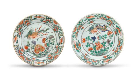 A Pair Of Chinese Famille Verte Plates Qing Dynasty Kangxi Period