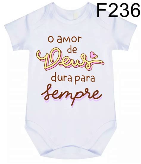 Body Bebê Frases Amor de Deus F236 Elo7 Produtos Especiais