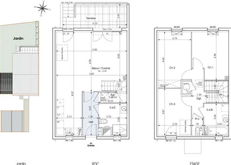 Plan maison T4 de 90 94 m² neuve résidence Le Clos des Micocouliers