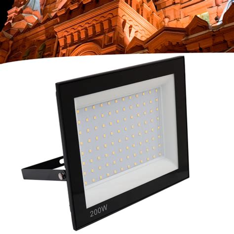 Refletor Led Holofote 200w Ip66 Bivolt Forte Luz Branco Quente No Shoptime