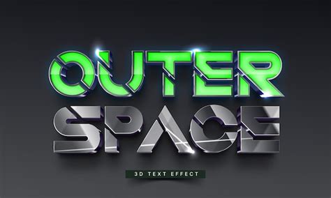 Premium Vector D Metallic Futuristic Text Effect