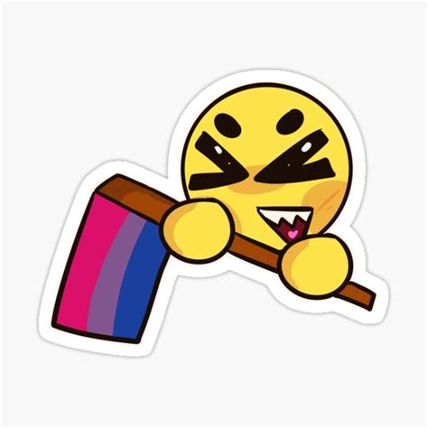 Bisexual Pride Emoji Sticker By Mudosis Redbubble