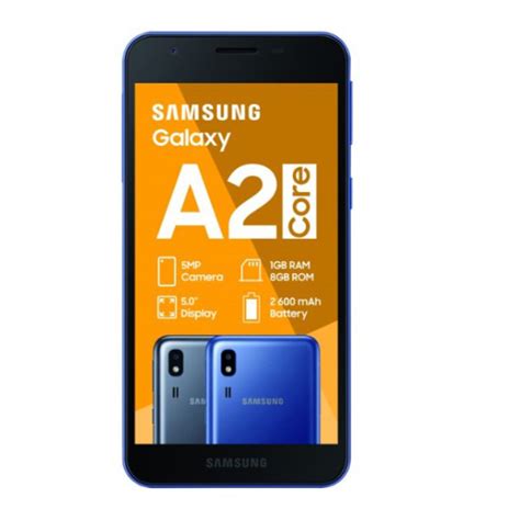 Samsung GALAXY A2 CORE 16Go ROM 1Go RAM DUOS 4G Android 8 0