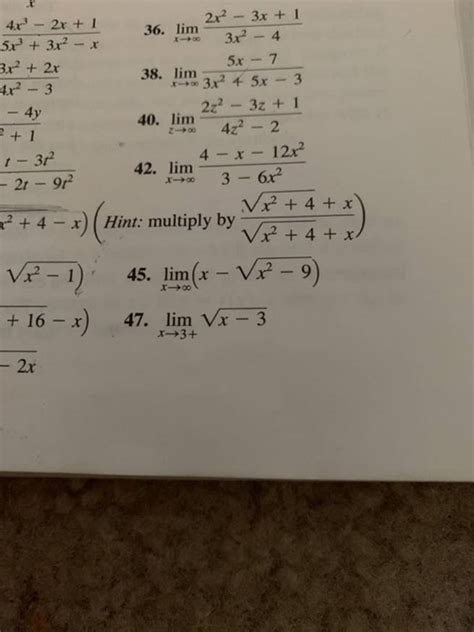 Get Answer X 2x2 3x2 4 3x 1 4x 2x 1 5x3 3x2 Xr 3x2 2x 36 Lim 5x 7 38 3 Transtutors