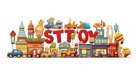 Premium Vector | A cartoon of a toy store with a lot of toys on top of it