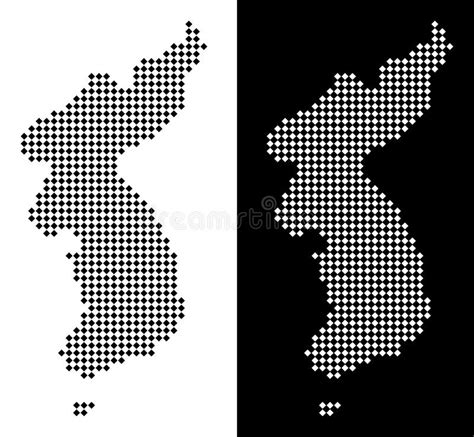 Dotted North And South Korea Map Stock Vector Illustration Of Concept