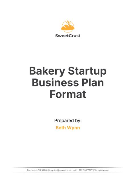 Free Bakery Startup Business Plan Format Template Edit Online