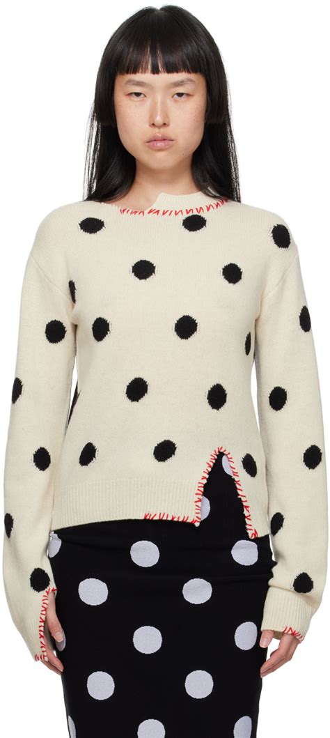 Off White Polka Dot Sweater By Marni On Sale