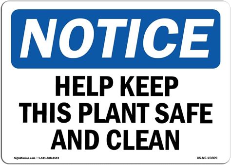 Amazon Osha Notice Sign Notice Help Keep This Plant Safe And