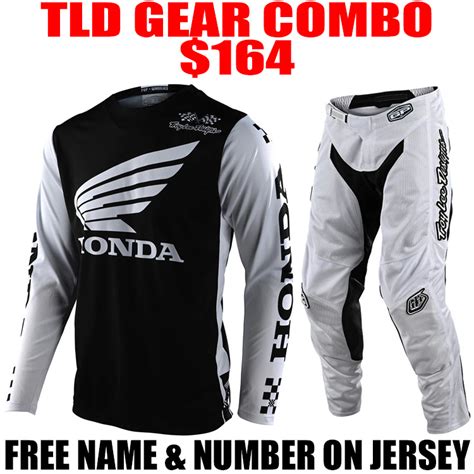 TLD GP GP AIR HONDA ELSINORE GEAR COMBO BLACK WHITE Pro Style MX