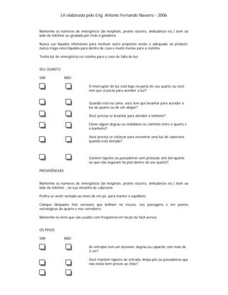 Checklist De Casa Segura PDF