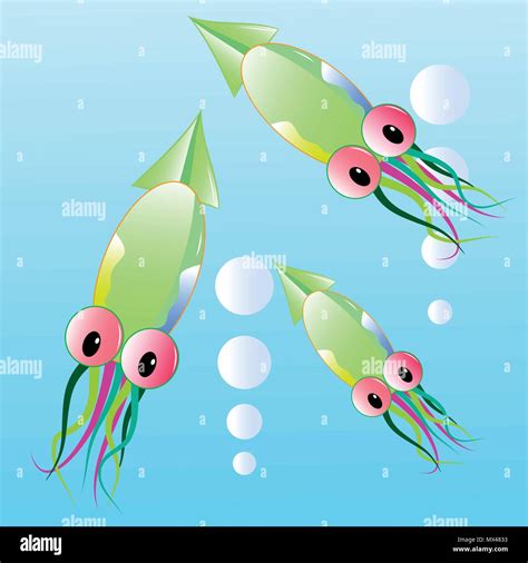 Squid Cartoon Vector Illustration Stock Vector Image Art Alamy