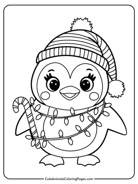 Christmas Penguin Coloring Pages (8 Free Printable PDF Pages) - Cute ...